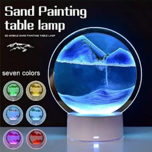 COLOR CHANGING QUICKSAND PAINTING HOURGLASS IN MOTION TABLE LIGHT